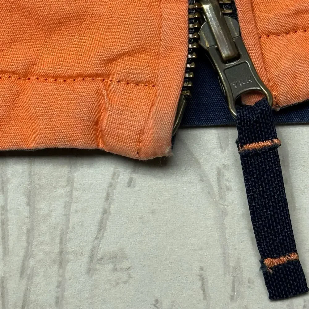 Polo Ralph Lauren Boys Toddler Reversible Hooded Jacket Navy Blue Orange Coat